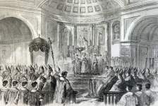 Second Plenary Council Meeting of the U.S. Roman Catholic Church, Baltimore, October 7, artist's impression.