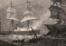 Collision at Sea, December 1, 1866, artist's impression, detail.