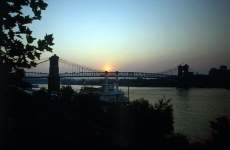 The Covington-Cincinnati Suspension Bridge, circa 1968