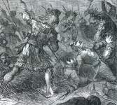 The Fetterman Fight, Dakota Territory, December 21,1866, artist's impression, further detail.