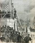 Laying of the cornerstone, Douglas Monument, Chicago, Illinois, September 6,  1866, artist's impression.