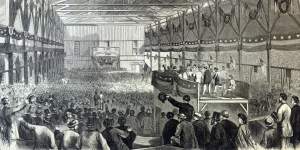 The National Union Convention, Philadelphia, August 14, 1866, artist's impression, detail.