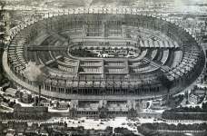 Palace of the 1867 Paris Industrial Exhibition, Paris, France, artist's impression, detail.