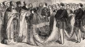 Wedding of Alexander, heir to the Russian throne and Princess Dagmar of Denmark, St. Petersburg, Russia, November 9, 1866, artist's impression.