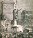 Installation of statue of John Marshall, Richmond, Virginia, April 4, 1867, artist's impression.