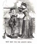 “Best Rest For the Queen's Rifle,"cartoon, June 1860