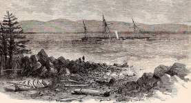 Wreck of the transAtlantic steamer "Bohemian," near Portland, Maine, February 22, 1864, British artist's impression