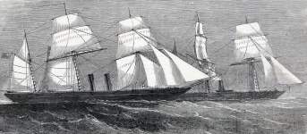 U.S.S. Wachusett captures C.S.S. Florida, Bay of San Salvador, Brazil, October 7, 1864, artist's impression