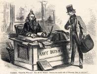 "I'm Off to Russia," February 1, 1862, political cartoon