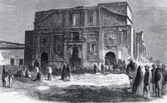 Ruins of the Church of the Compania, Santiago, Chile, December 1863, artist's impression