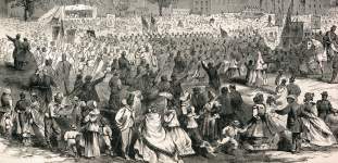 Anniversary celebration of District of Columbia Emancipation, Washington D.C., April 19, 1866, artist's impression, detail