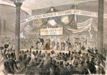 Meeting in support of the Monroe Doctrine, Cooper Union, New York City, January 6, 1866, artist's impression