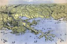 Louisiana, Mississippi, Alabama from the south coast, 1861, zoomable panoramic map