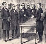 Abraham Lincoln meets Fernando Wood in New York City, February 20, 1861, artist's impression, detail