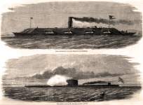 U.S.S. Monitor and C.S.S. Virginia, March, 1862, artist's impression
