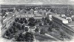 Matamoras, Mexico, view from the church tower, artist's impression, zoomable image