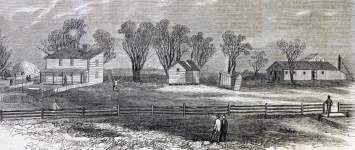 Scene of the Mass Murder of April 11, 1866, in James Lane, Philadelphia, artist's impression