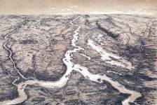 Junction of Ohio and Mississippi Rivers, with view of Mississippi Valley to Memphis, Tennessee.