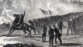 Battle of Pleasant Hill, Louisiana, April 9, 1864, artist's impression, detail