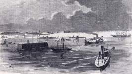 Exchange of prisoners, Charleston Harbor, South Carolina, July 24, 1863, artist's impression.