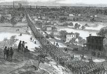 United States troops entering Petersburg, Virginia, April 3, 1865, artist impression, detail