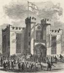 Secession Incident, Alumni Hall, Yale College, New Haven, Connecticut, January 20, 1861, artist's impression
