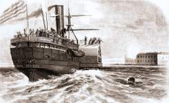 The Steamship Marion, evacuating families of Federal troops in Charleston to New York, passes Fort Sumter, 1861
