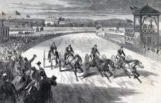 Trotting Race, National Horse Fair, Cambridge, Massachusetts, September 23, 1865, artist's impression, detail