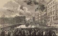 Presentation of colors to 20th U.S. Colored Infantry Regiment, New York City, March 5, 1864, zoomable image