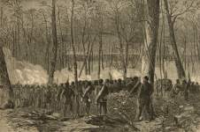 "Major-General Wadsworth Fighting in the Wilderness," May 5-7, 1864, artist's impression, zoomable image
