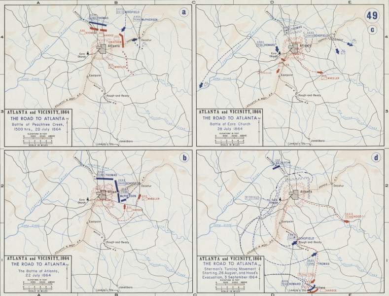 The Advance on Atlanta, July and August 1864, campaign map, zoomable image