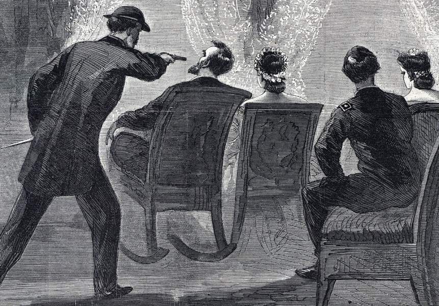 Assassination of Abraham Lincoln,  April 14, 1865, artist's impression, detail