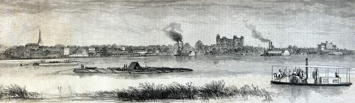 Baton Rouge, Louisiana, summer 1866, artist's impression.
