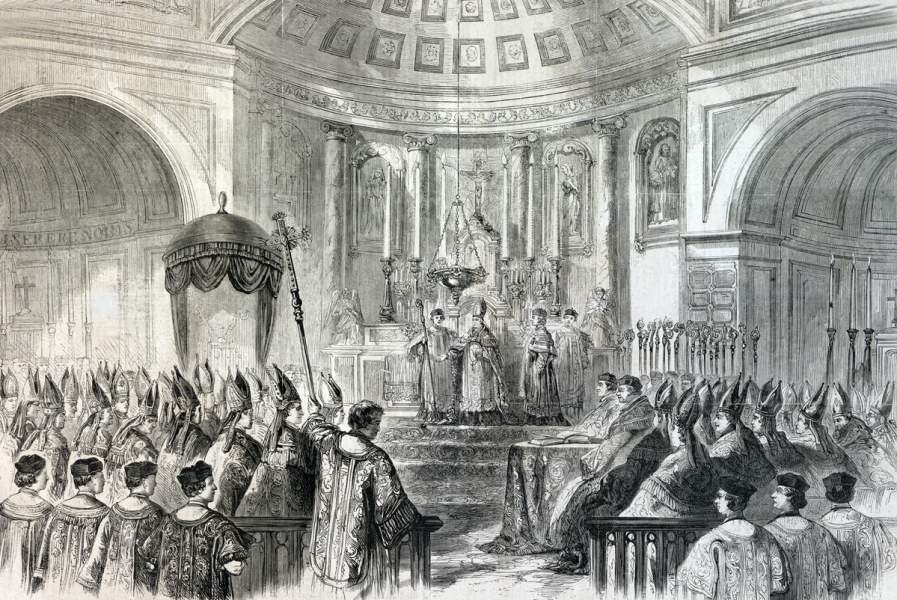 Second Plenary Council Meeting of the U.S. Roman Catholic Church, Baltimore, October 7, artist's impression.