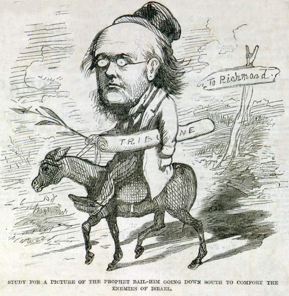 "The Prophet Bail-Him," cartoon, Frank Leslie's Illustrated, June 15,1867.