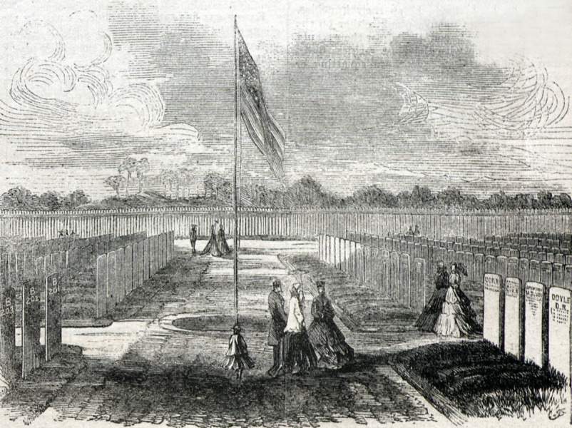 Cold Harbor National Cemetery, Mechanicsville, Virginia, October 1866, artist's impression.