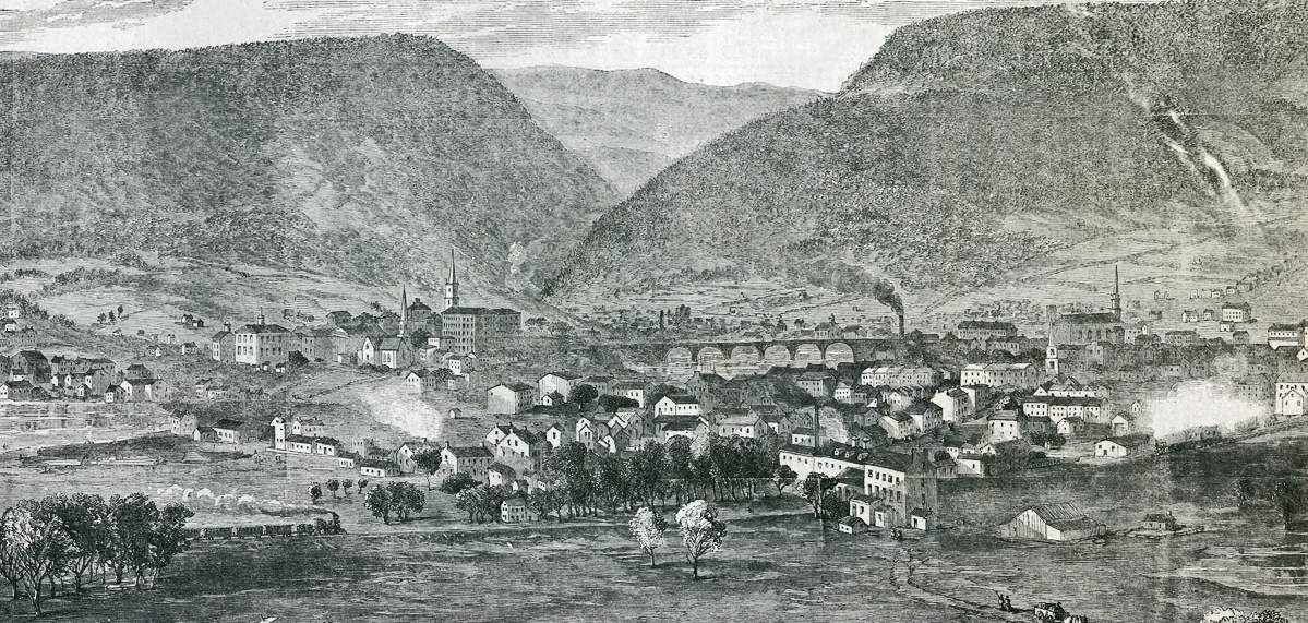 Cumberland, Maryland, October 1866, artist's impression, detail.