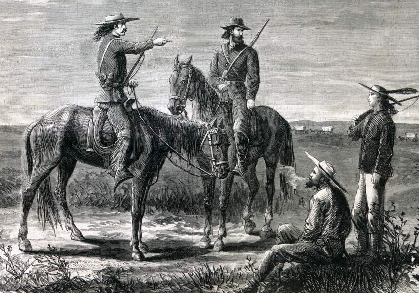 Cavalry Scouts, U.S. Army Operations in Kansas, June 1867, artist's impression.