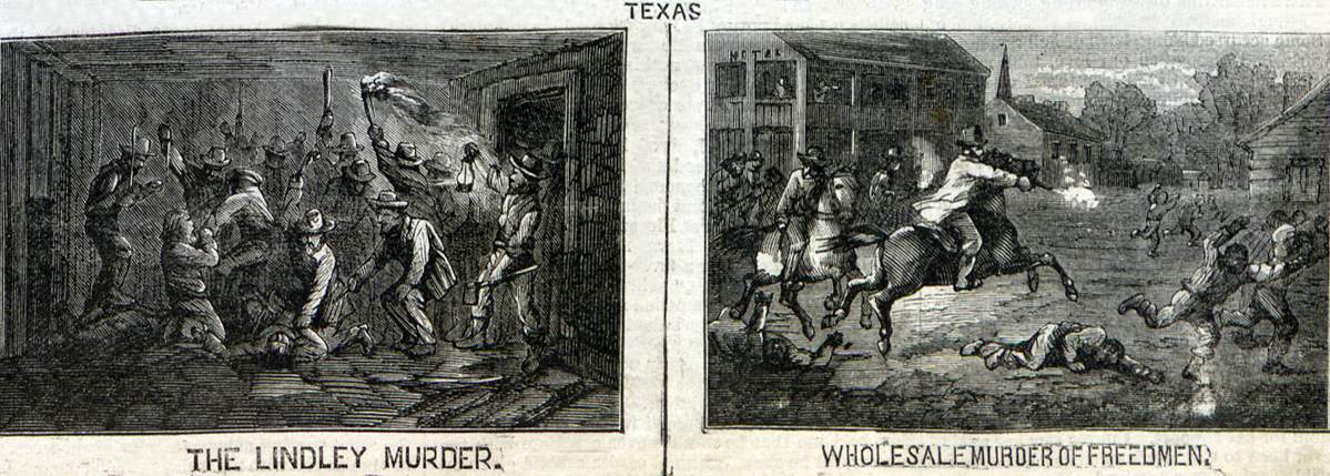 Thomas Nast, "Southern Justice," cartoon, Harper's Weekly Magazine, March 23, 1867, further outer panel detail.