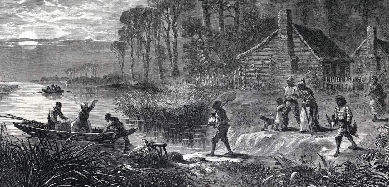 "Negroes Leaving Their Home," April 1864, zoomable image, detail