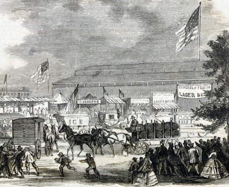 Girard Avenue, Philadelphia during the National Union Convention, Philadelphia, August 1866, artist's impression, detail..