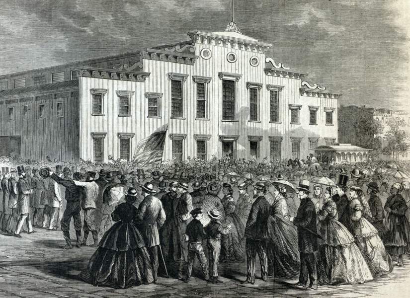 The Great Wigwam, National Union Convention, Philadelphia, August 1866, artist's impression, detail.