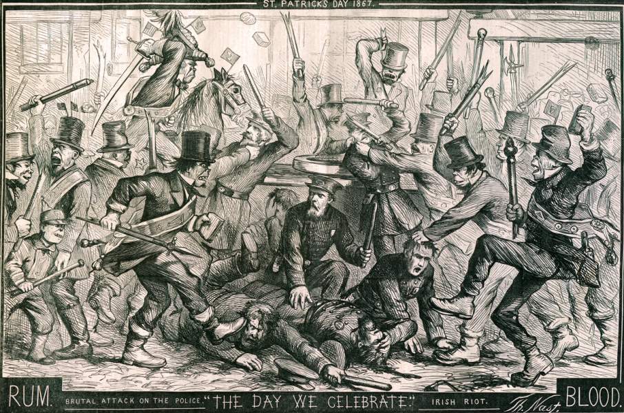 Thomas Nast, "The Day We Celebrate," Harper's Weekly Magazine, April 6, 1867, detail.