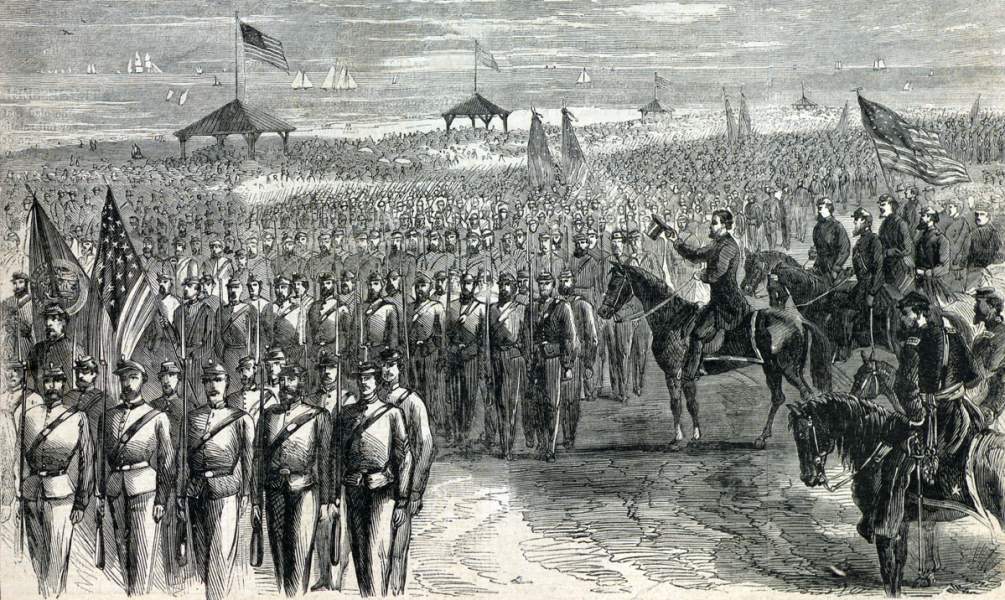 New Jersey Militia Review, Long Branch, New Jersey, July 26, 1866, artist's impression