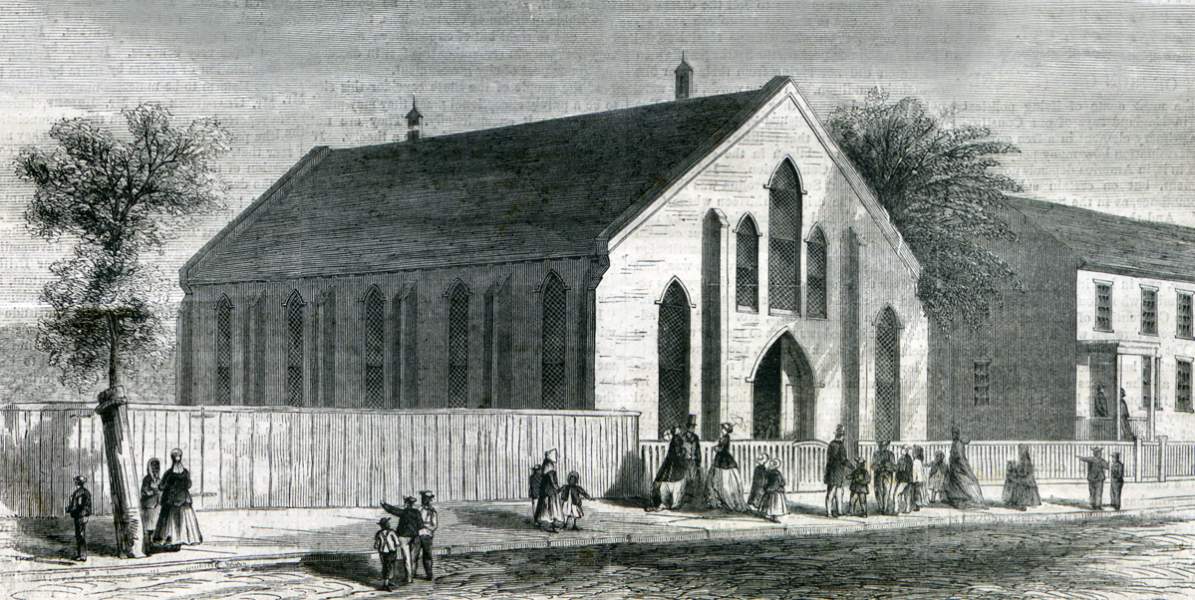 African-American children's school, St. Philip's Church, Richmond, Virginia, May 1867, artist's impression.