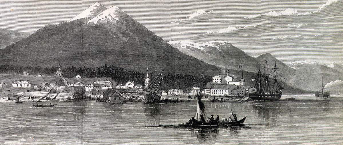 Sitka, Alaska, 1867, artist's impression.
