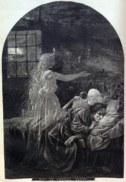 Thomas Nast, "Why He Cannot Sleep," Harper's Weekly, July 7, 1866, zoomable image