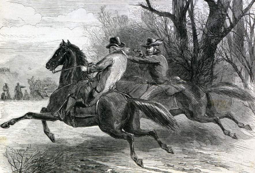 Murder of Tennessee State Senator Almon Case, January 11, 1867, artist's impression.