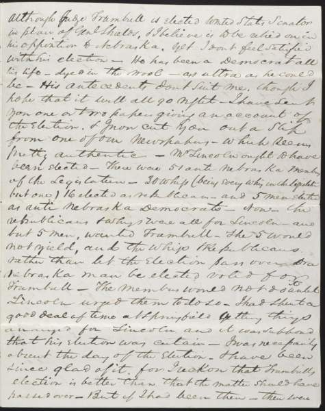 David Davis to Julius Rockwell, March 4, 1855 (Page 3)