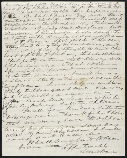 David Davis to Julius Rockwell, March 4, 1855 (Page 4)